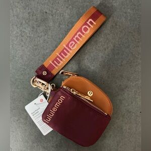 lululemon athletica Burgundy and Tan Wristlet
